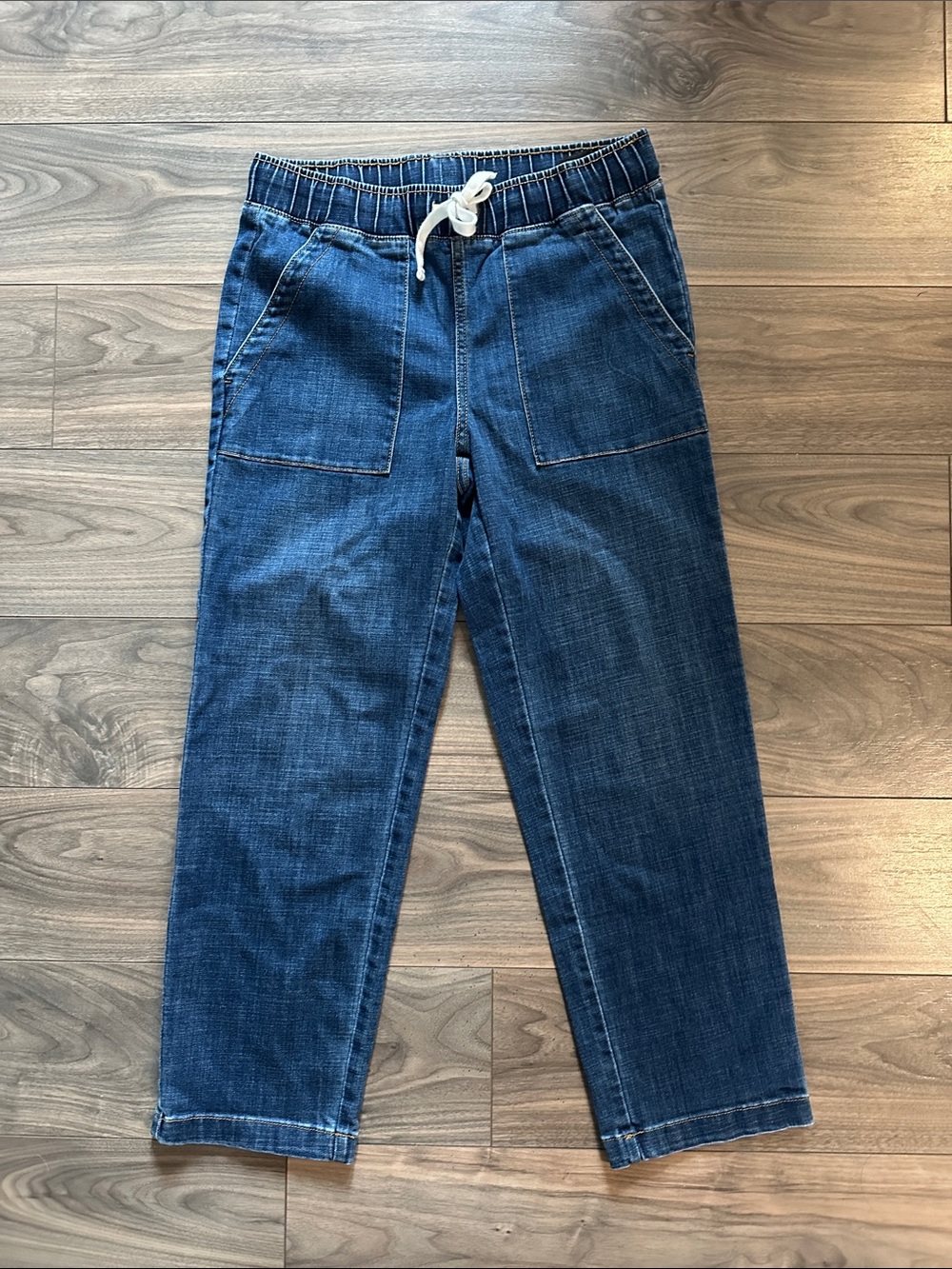 Cropped Woman’s Buffalo Drawstring Denim Pants